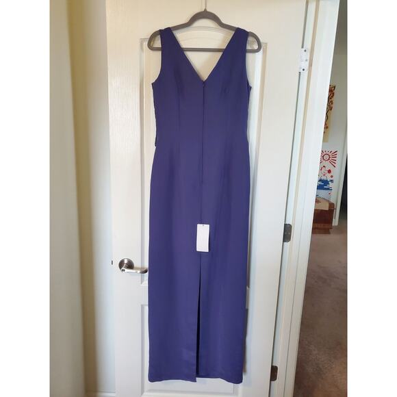 Sean Couture Inky Blue Beaded Bodice New Maxi Formal Gown Prom Dress, Size 10 - Picture 9 of 15